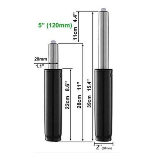Black Gas-lift -120mm 