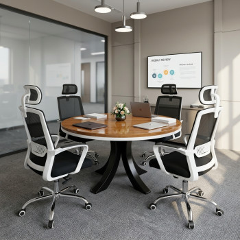 Round Meeing Table (wooden Leg)
