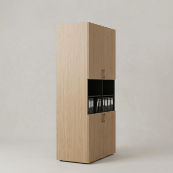 Office Storage Cabinet with Open File Shelves