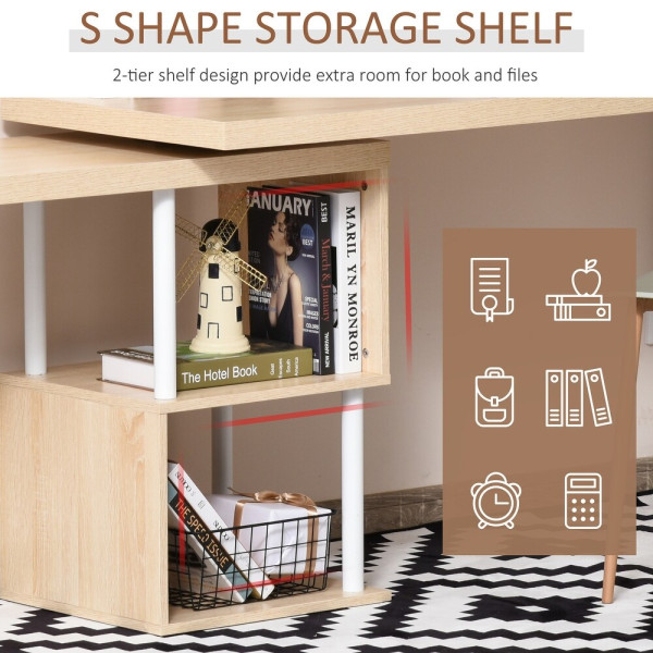  Study Table-01 - 360° Rotating Corner L-Shaped
